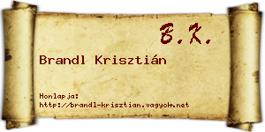 Brandl Krisztián névjegykártya