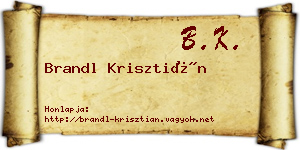 Brandl Krisztián névjegykártya
